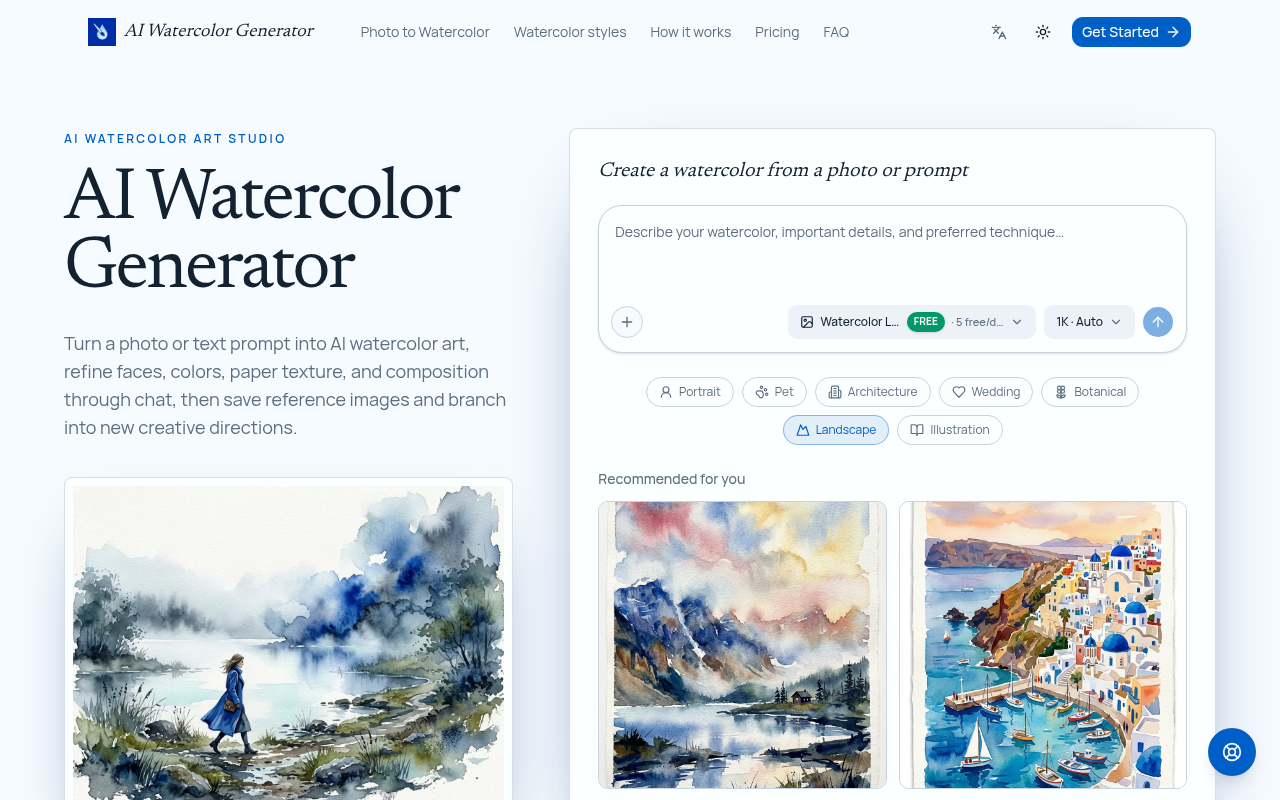 AI Watercolor Generator截图