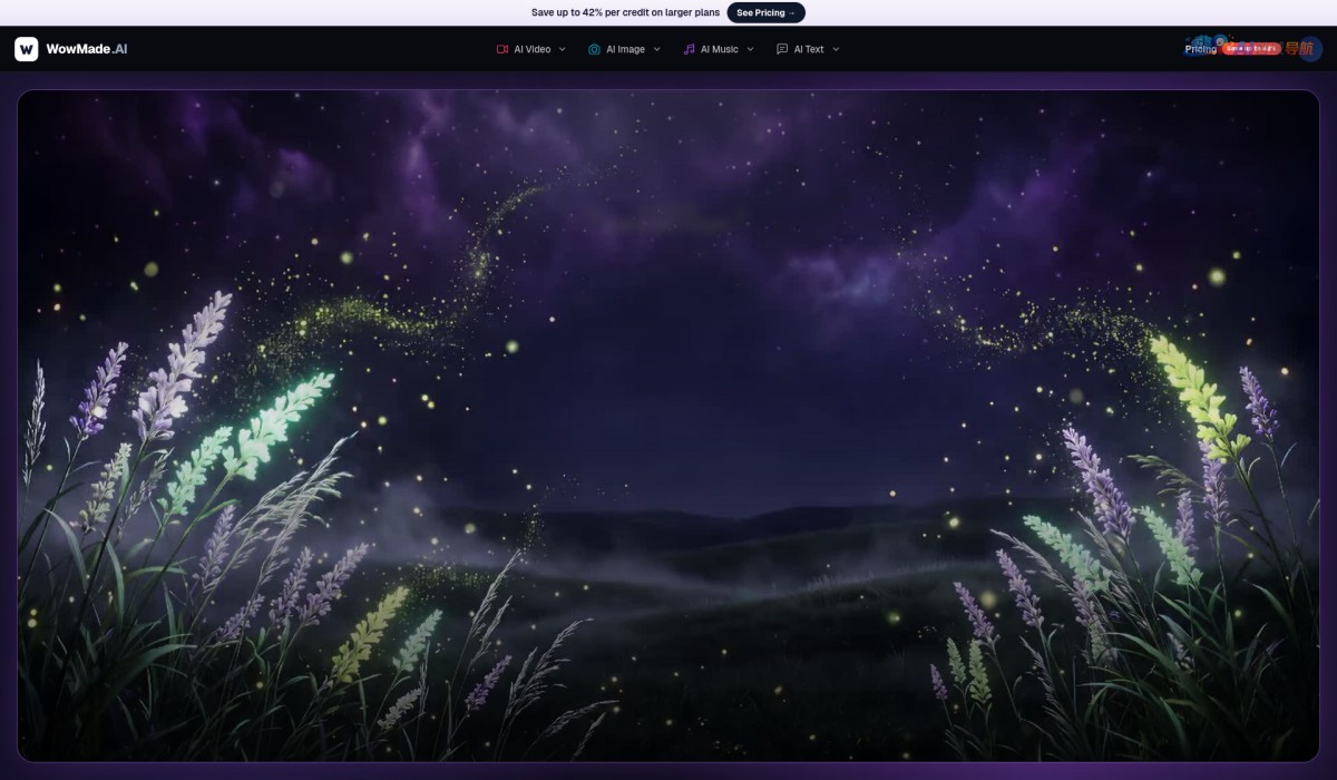AI video, image & music generator — all in one, on a single credit balance截图