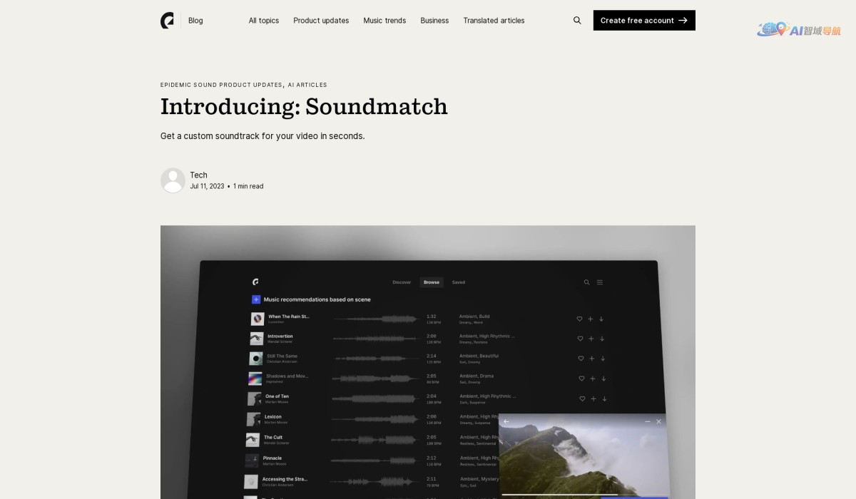 Epidemic Sound Soundmatch截图