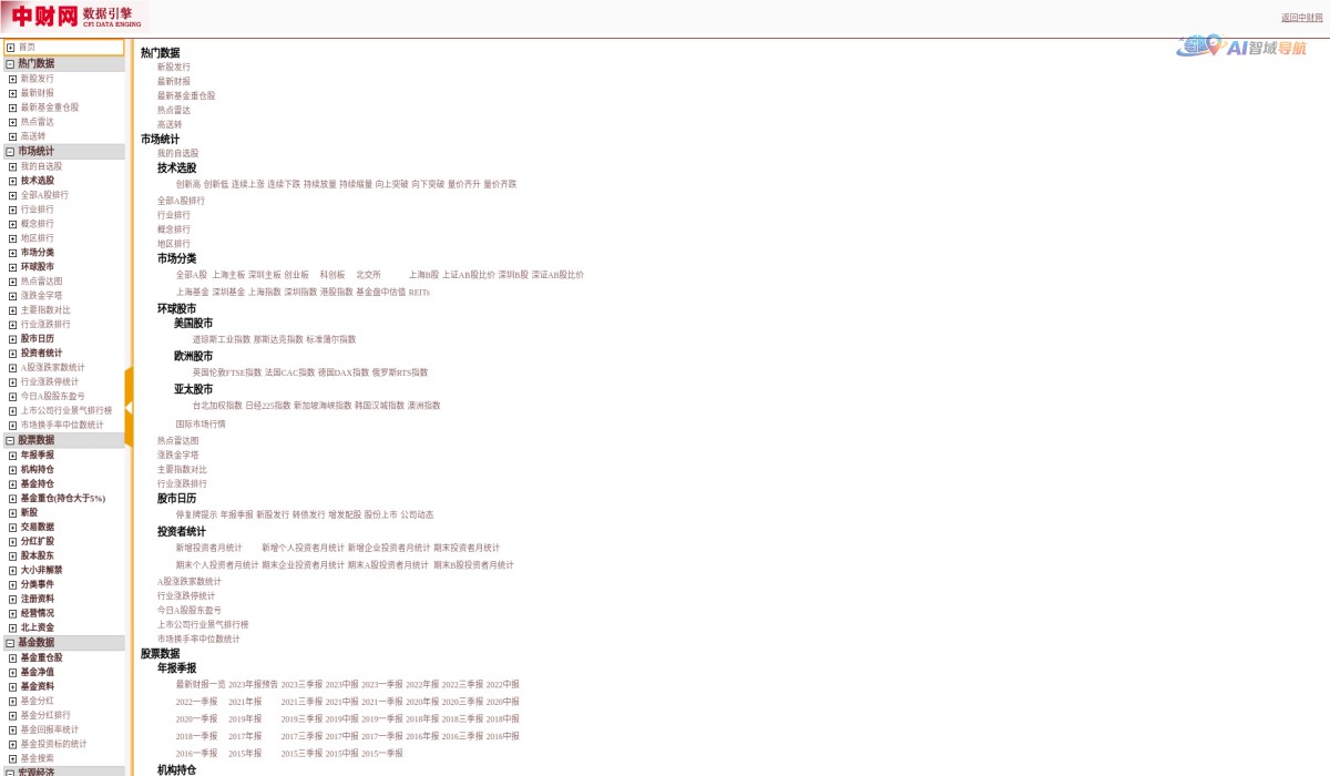 中财网数据引擎截图