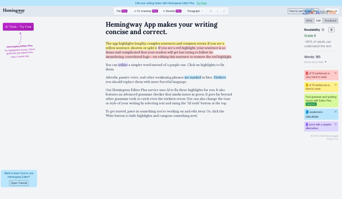 Hemingway Editor截图