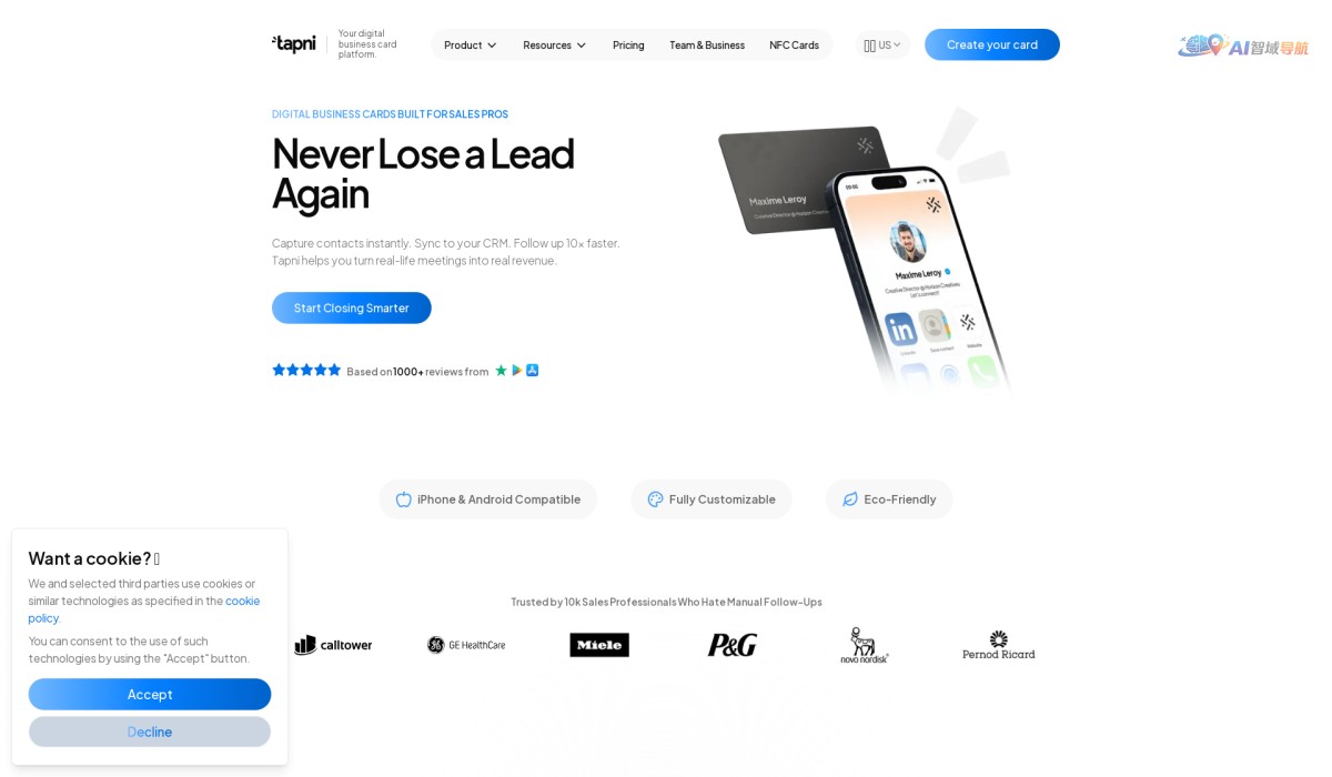 Tapni - Business Card CRM截图