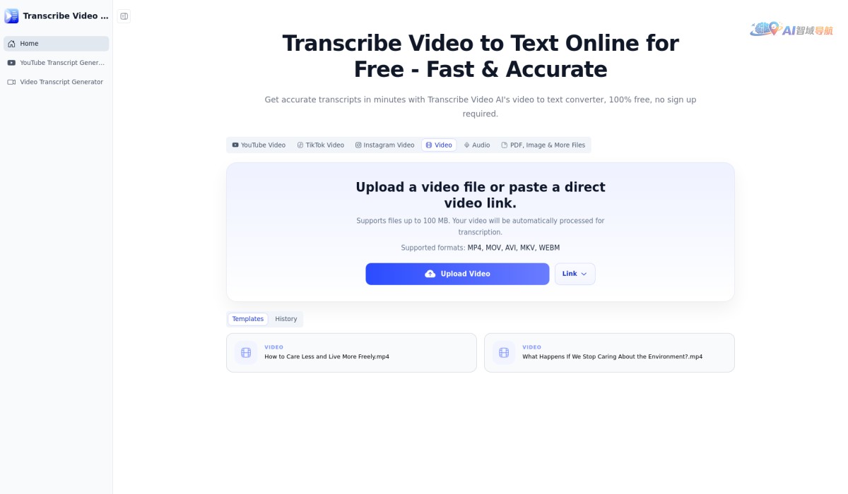 Transcribe Video AI: Transcribe Video to Text Online截图