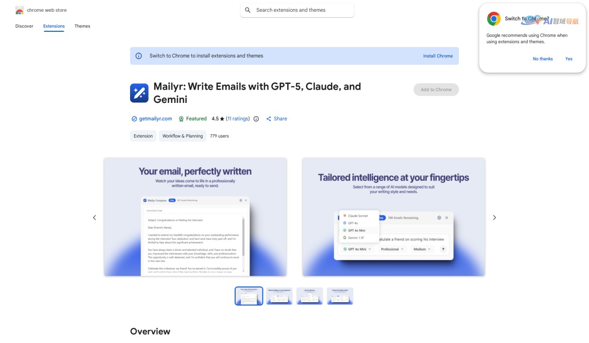 ChatGPT Mailyr: Write Emails with AI截图
