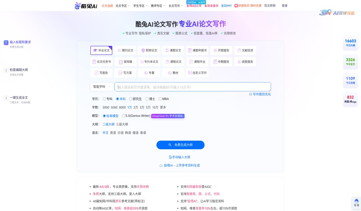 酷兔AI论文写作截图