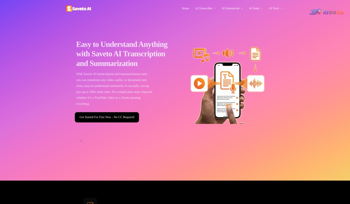Saveto AI: All-in-One AI Video Transcriber and Summarizer截图