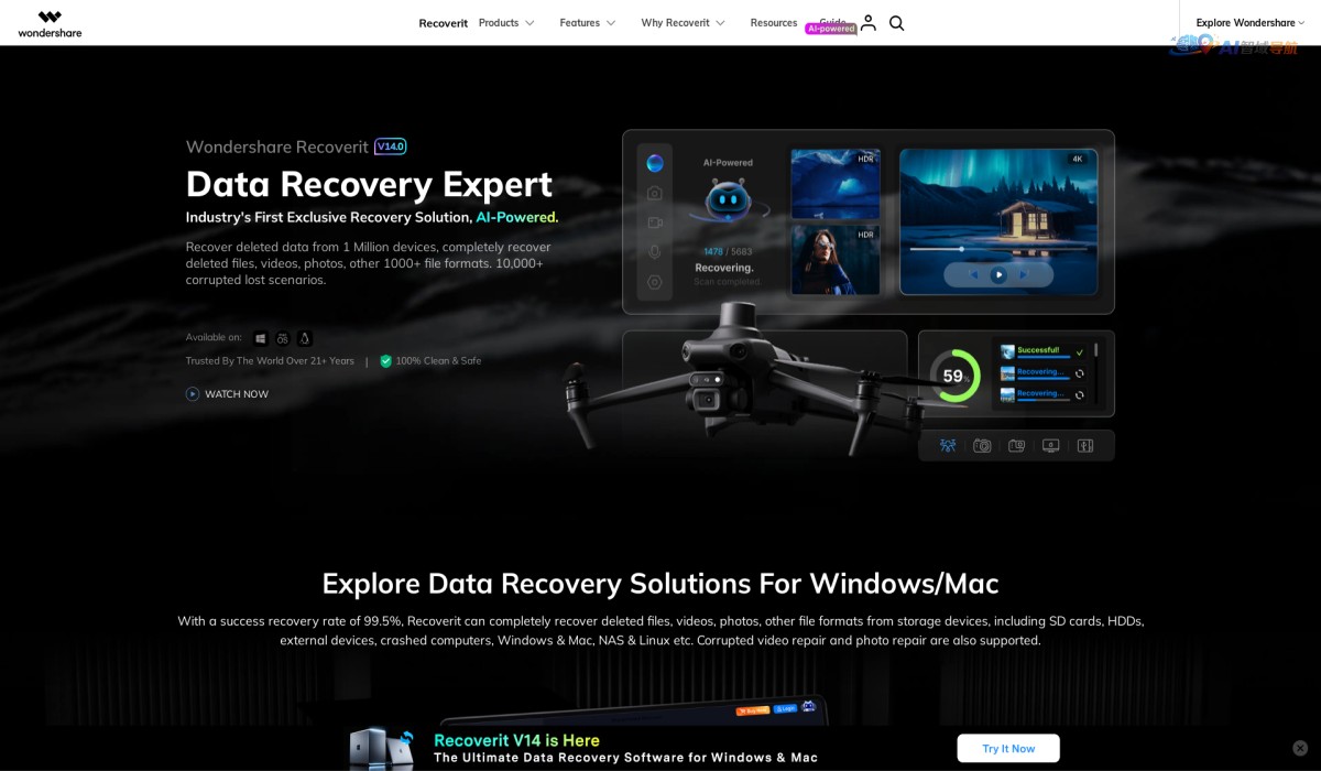 Wondershare Recoverit: AI-Powered Data Recovery & Reconstruction截图