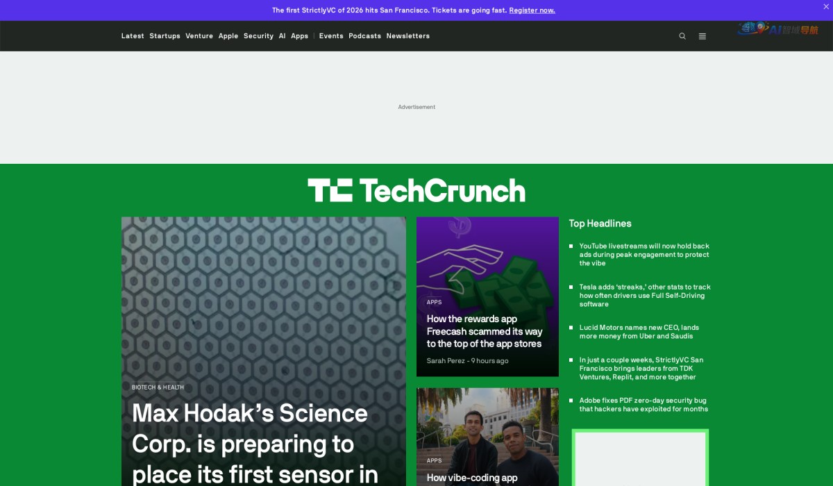 TechCrunch截图