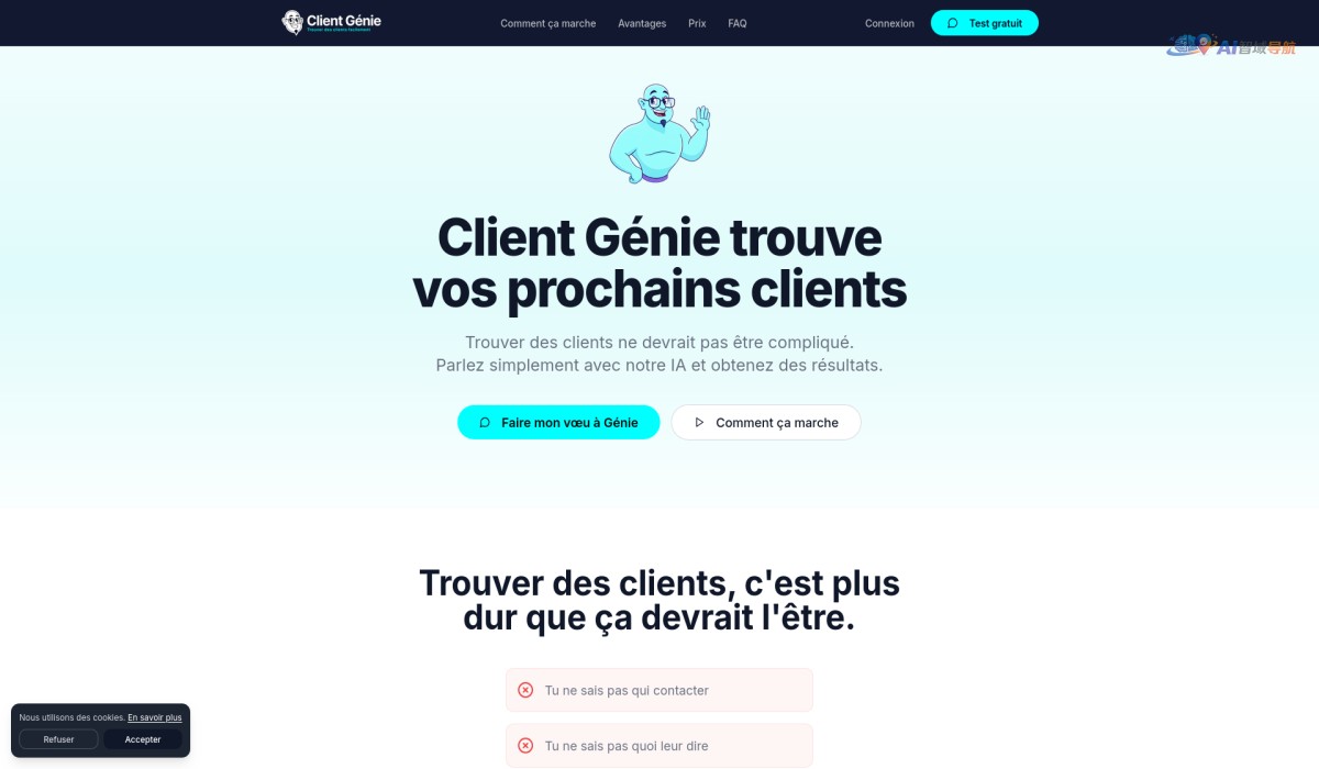Client Génie - AI-Powered B2B Lead Generation & Client Acquisition Assistant截图