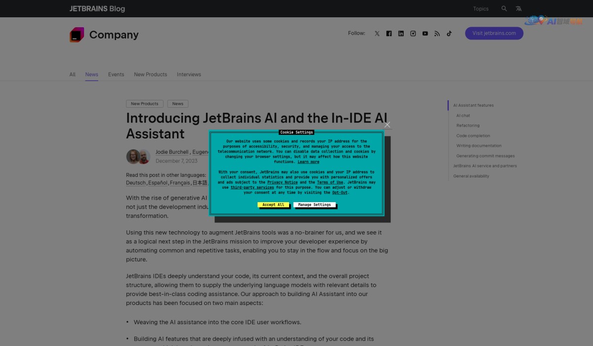 JetBrains AI Assistant截图