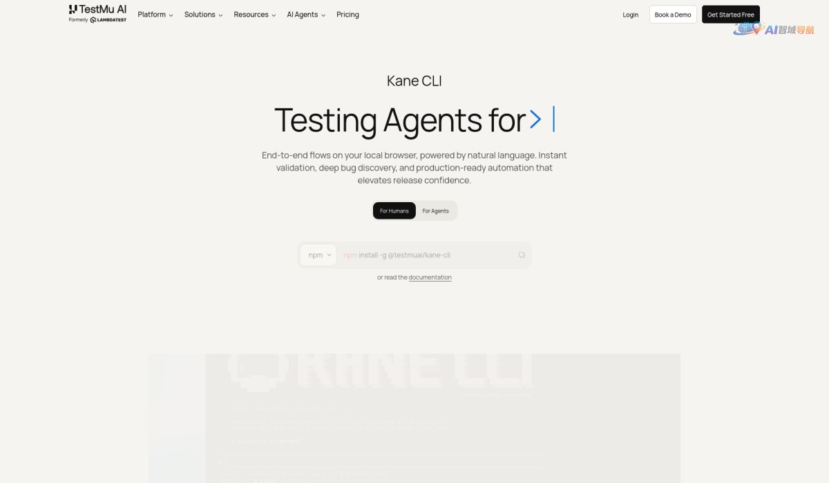 Kane CLI By TestMu AI截图
