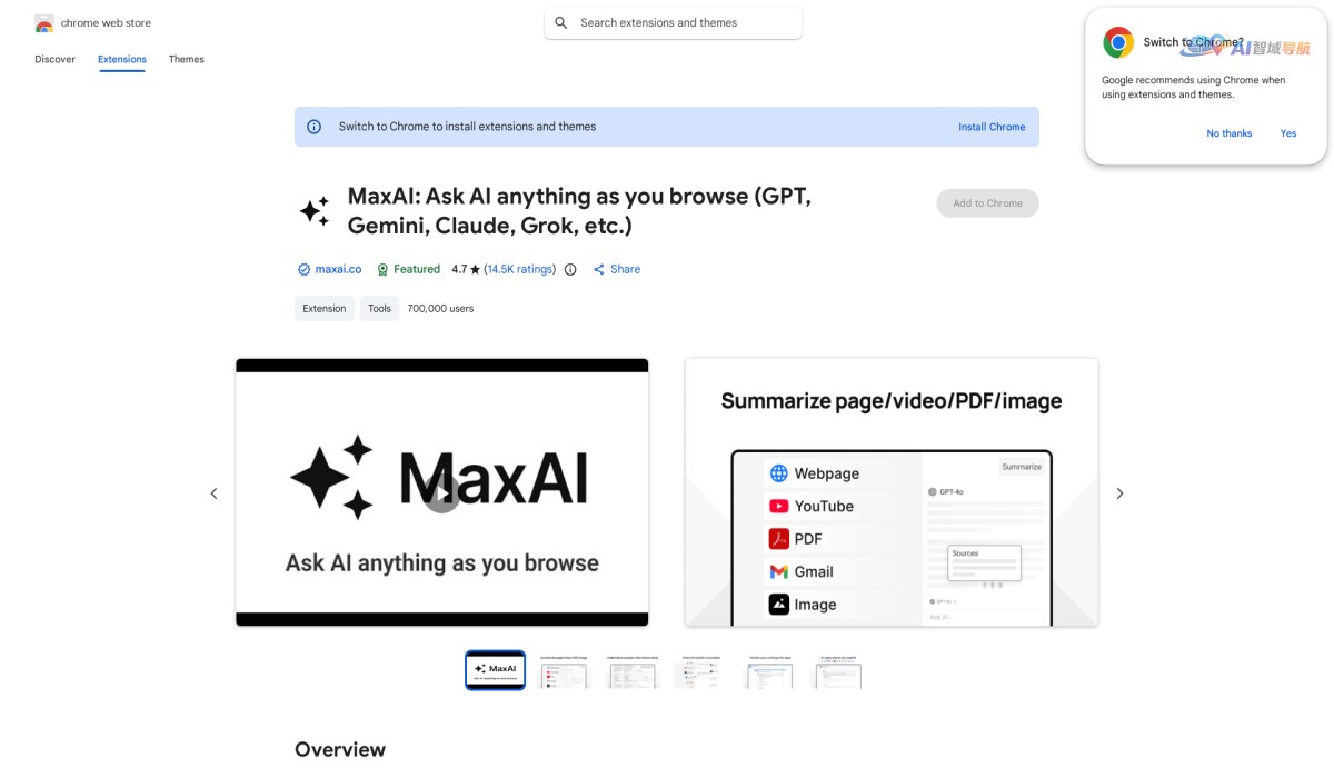 MaxAI.me: Use 1-Click ChatGPT AI Anywhere截图