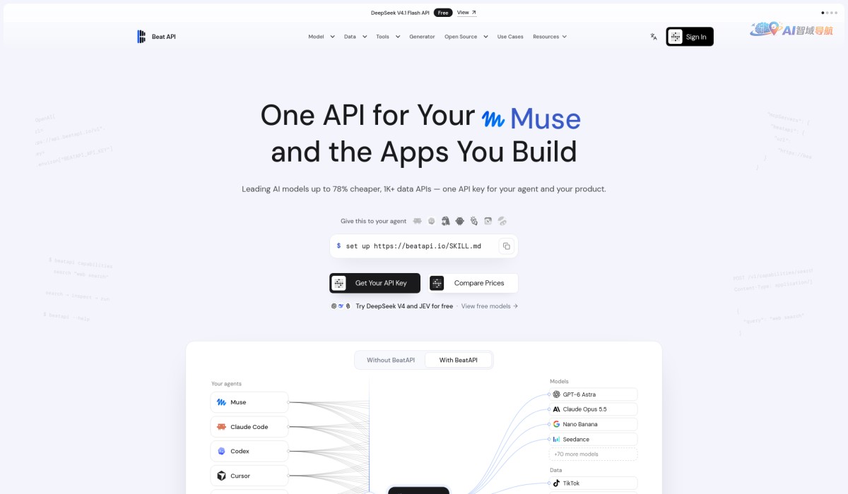 BeatAPI - AI Model, Data & Web APIs for Agents截图