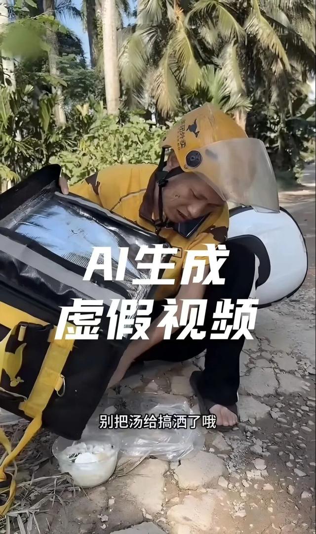 用 AI 造谣骑手将洒落在地的面条重新装盒配送，一网民被行拘