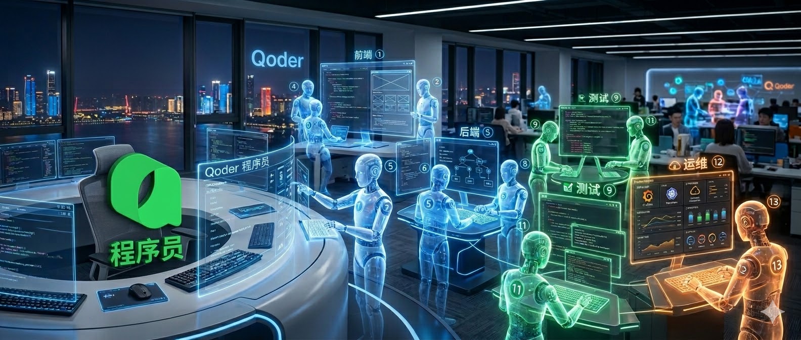 1段话喊来13个“程序员”，阿里Qoder新模式让我躺着当CTO