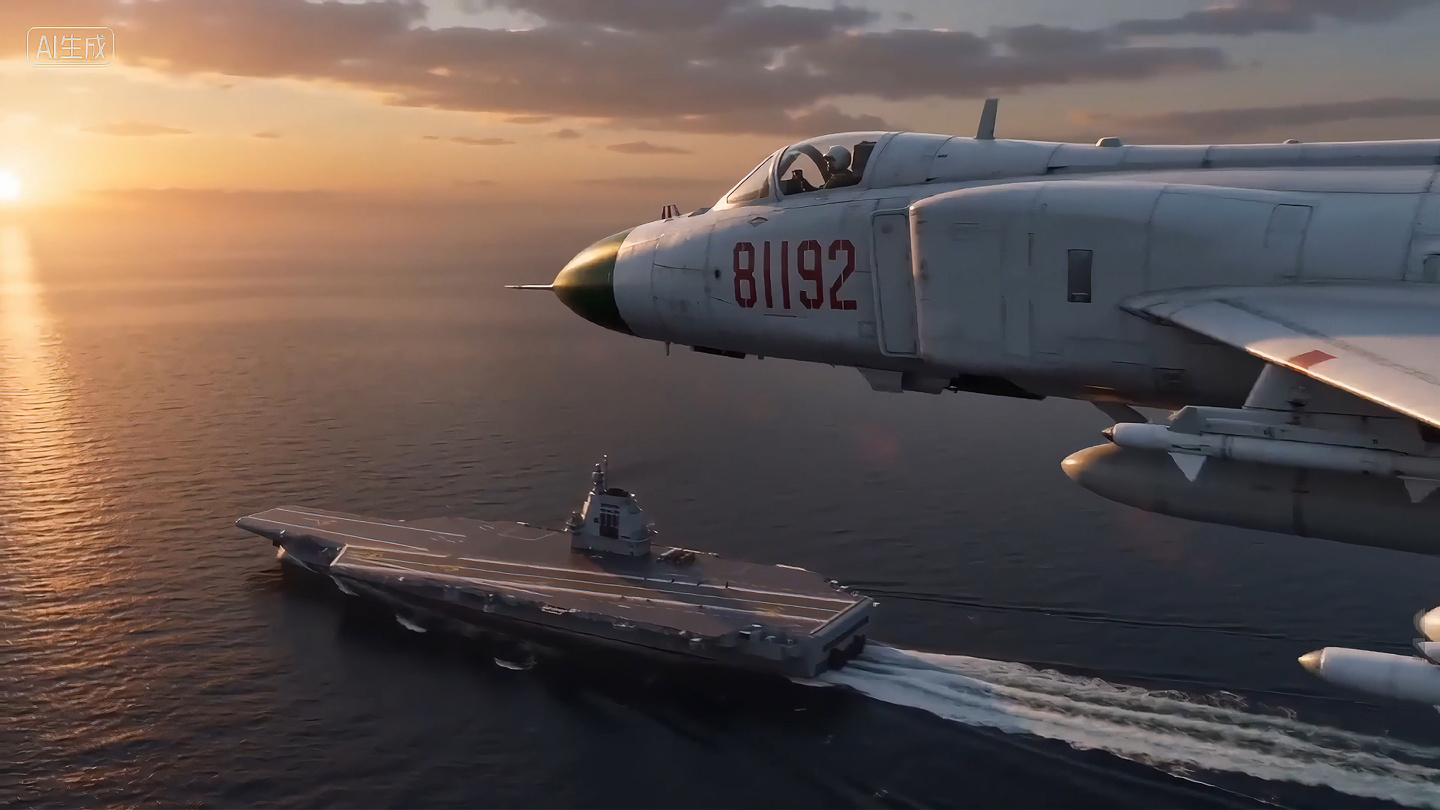 跨时空与 81192“相见”：AI 技术实现我国歼-8Ⅱ 与歼-35、歼-15 舰载机并肩翱翔