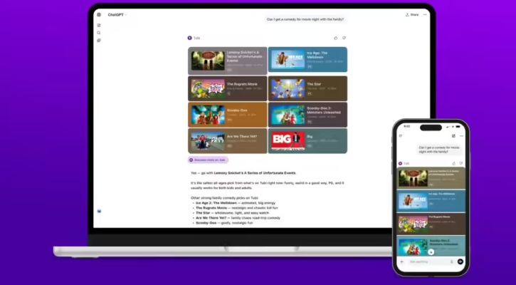Tubi 成为首家接入 ChatGPT 应用的流媒体视频平台