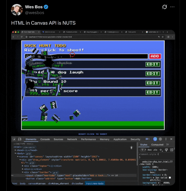 HTML-in-Canvas引爆前端！AI时代互联网视觉效果完全不一样了