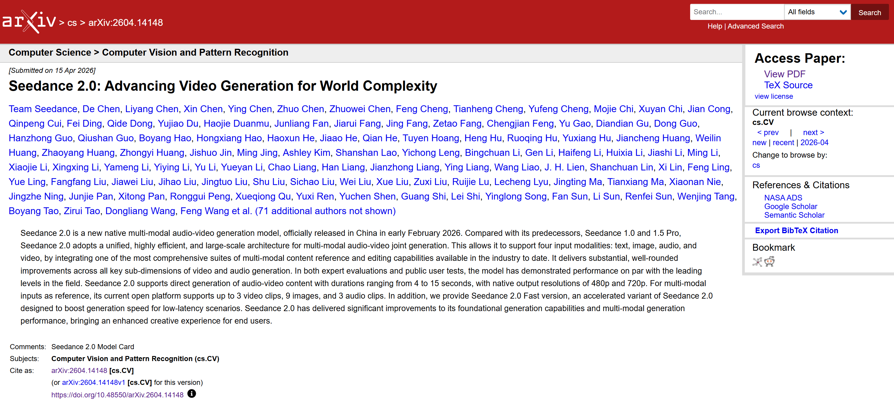 字节发Seedance 2.0论文，详解四大核心能力，评测细节披露