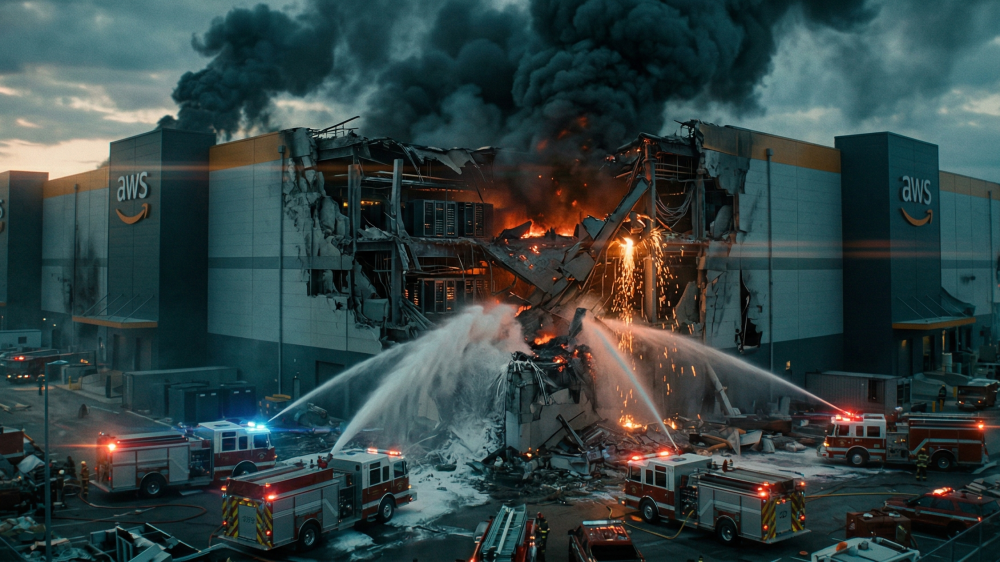 一颗导弹击中亚马逊数据中心之后